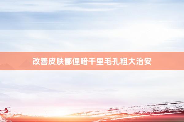 改善皮肤鄙俚暗千里毛孔粗大治安